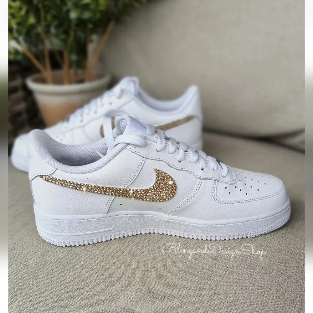 Bling Nike Air Force 1 Low Sneakers Customized with Swarovski Crystals Custom